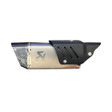 Universal  AKRA Racing Sports Silencer/Exhaust Muffler Pipe with Carbon Fiber Plate Slip-on Exhaust System for Motorcycle and Scooties (SILVER)